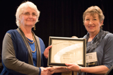 Sharon Kirby receiving Homer L. Dodge Citation for Distinguished Service to AAPT