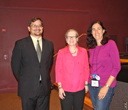 Dwain Desbien and Gillian Winters were congratulated by AAPT's Dr. Beth Cunningham on their Excellence in Teaching Awards.