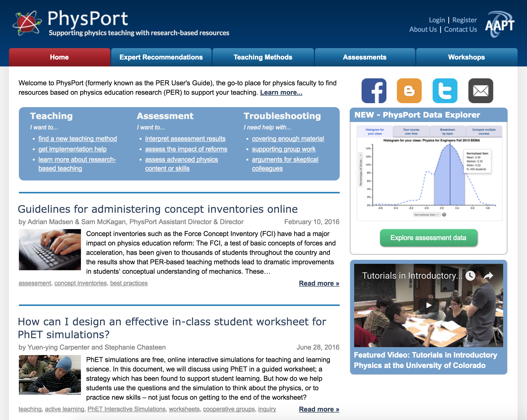 PhysPort Front Page PhysPort Front Page