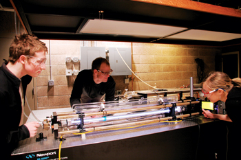 Students conducting a lab experiment