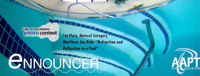 The High School Physics Photo Conntest 1st Place, Contrived Category, Jaime Mathew, Title-A Standing Wave, eNNOUNCER September 2013 header