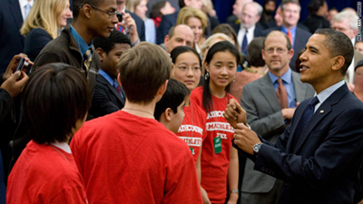 Obama greets students Obama greets students